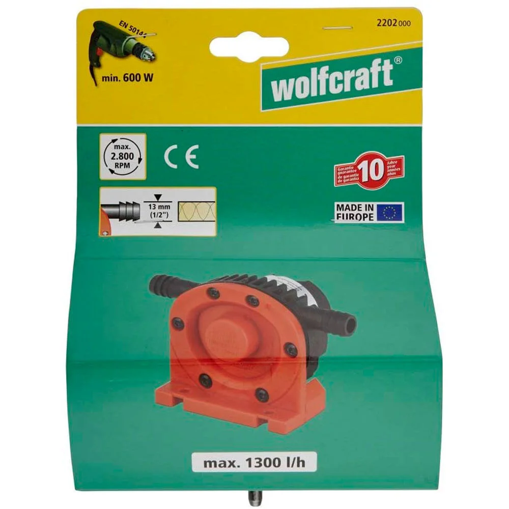 Bomba 1300 litros por Hora para Furadeira 6mm 220200 Wolfcraft