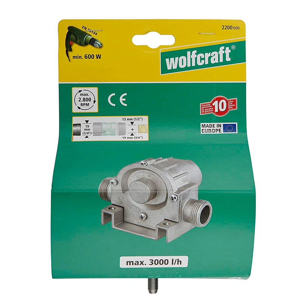 Bomba 3000 L/h para Furadeira 8mm 220000 Wolfcraft