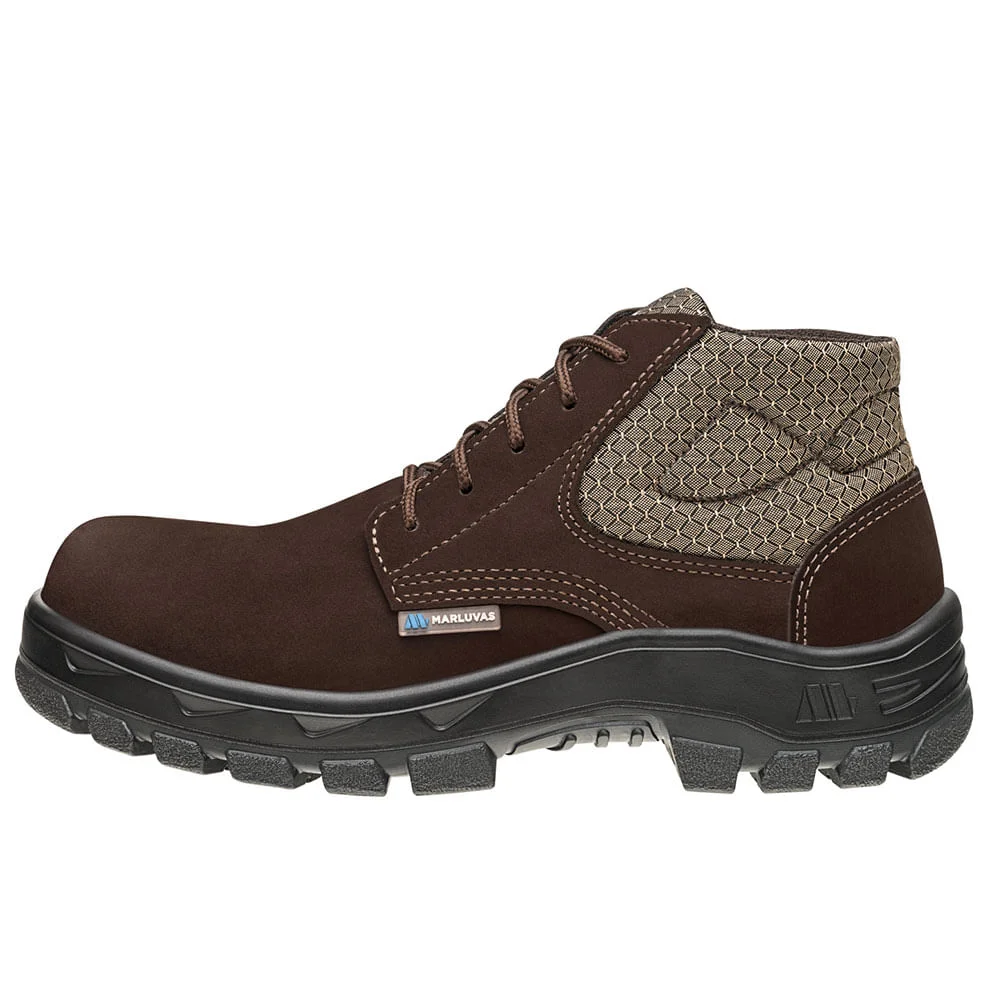 Bota de Amarrar Café Bico em Plástico Trekking Nobuck 50B26-CB-BP-CX Marluvas