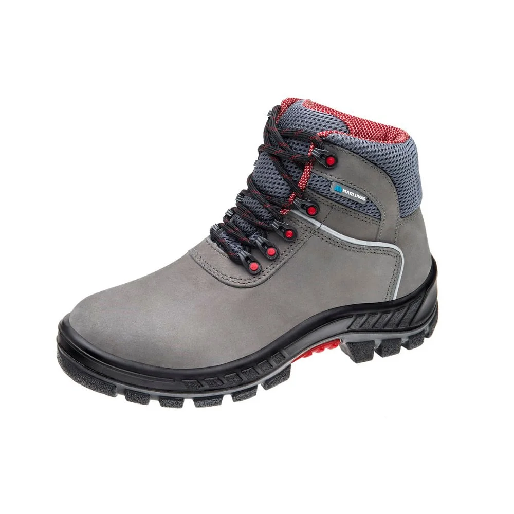 Botina em Couro com Bico em Plástico Premier 75BPR29-MSC-BP Marluvas Cinza