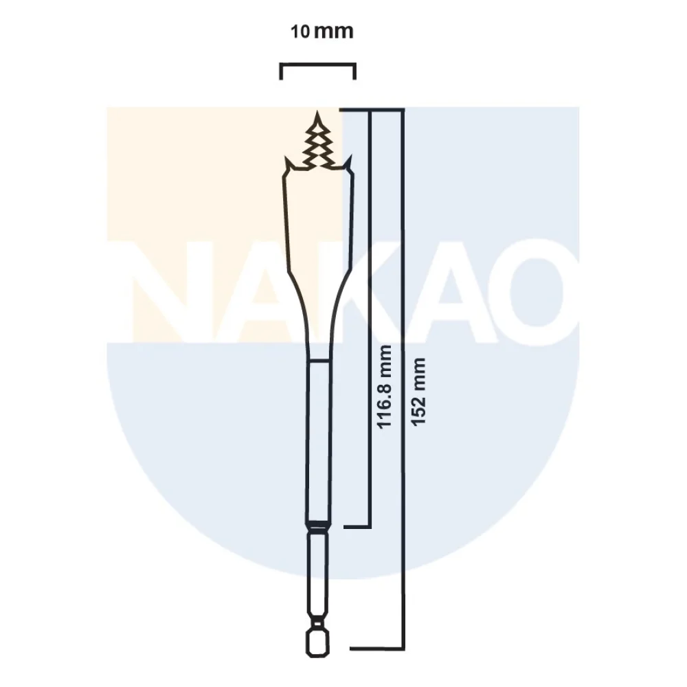 Broca Chata Self Cut Speed 10x152mm para Madeira Bosch