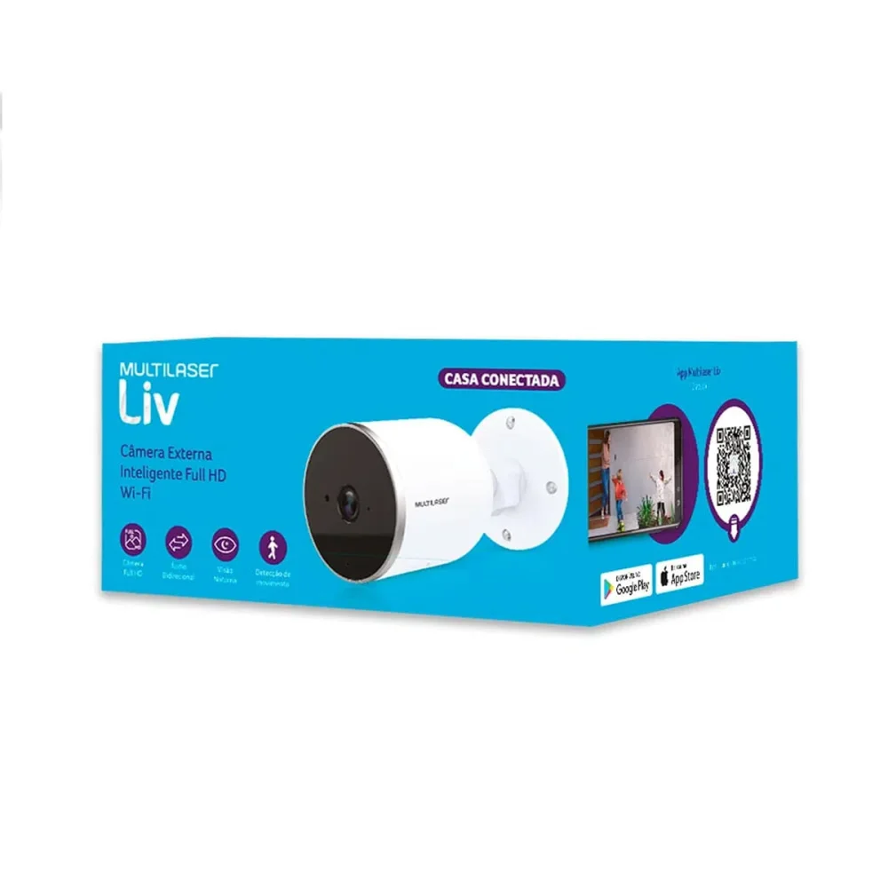 Câmera Externa Inteligente IP65 Ip65 Full HD Wi-Fi Liv SE222 Multilaser
