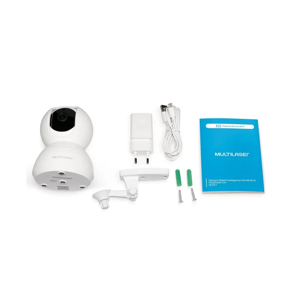 Câmera Robô Inteligente Full HD Wi-Fi com Rotação 360º Liv SE221 MultiLaser