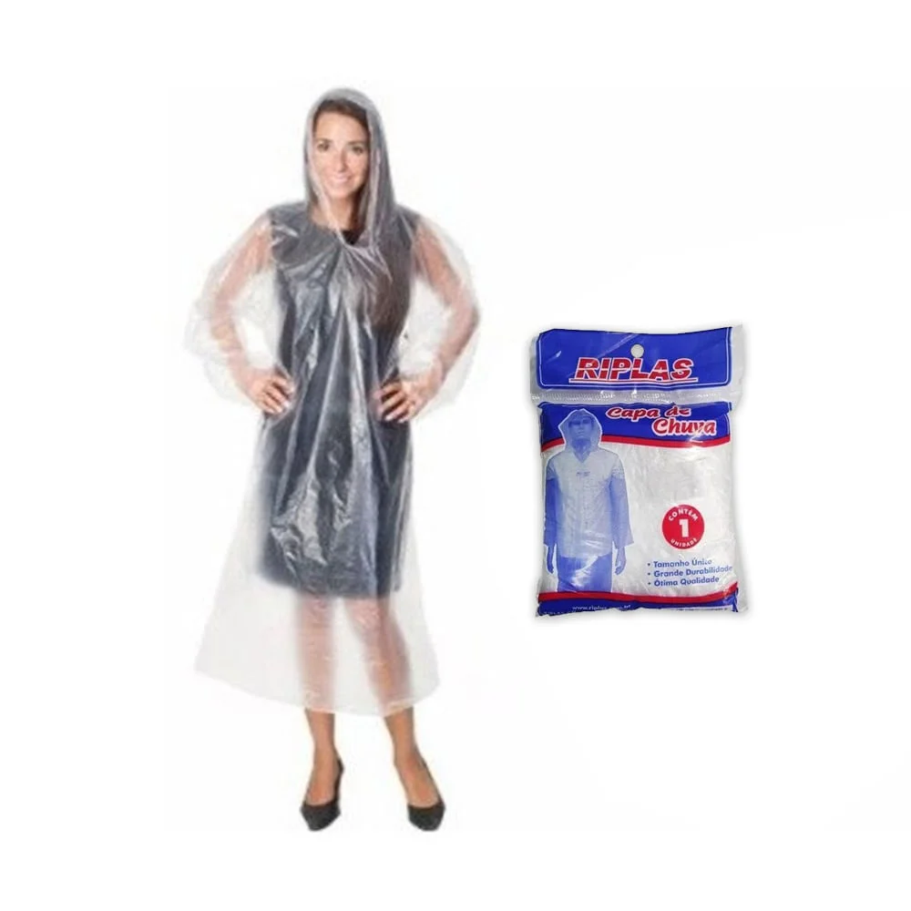Capa de Chuva Transparente Descartável