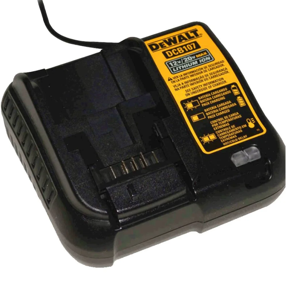 Carregador de Bateria de Lítio Ion 12 a 20V DCB107 DeWalt Bivolt