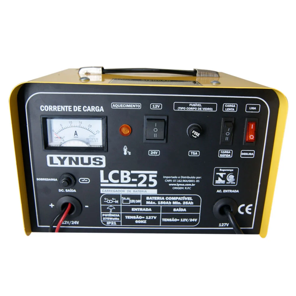 Carregador de Bateria Portátil LCB-25 Lynus