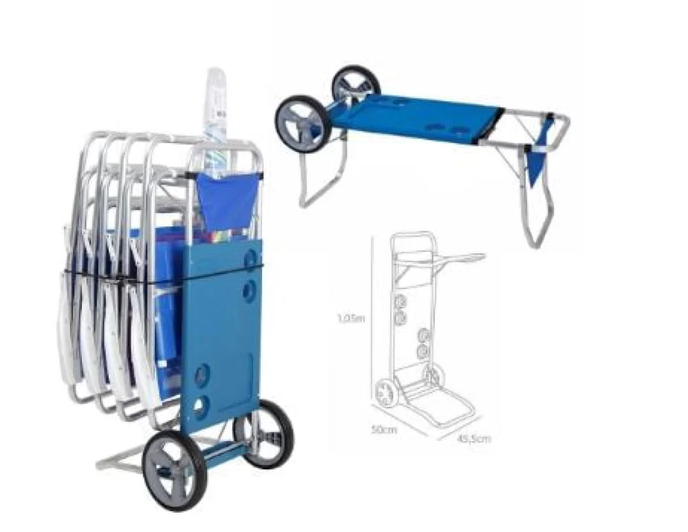 Carrinho de Praia Que Vira Mesa 2495 Mor Azul