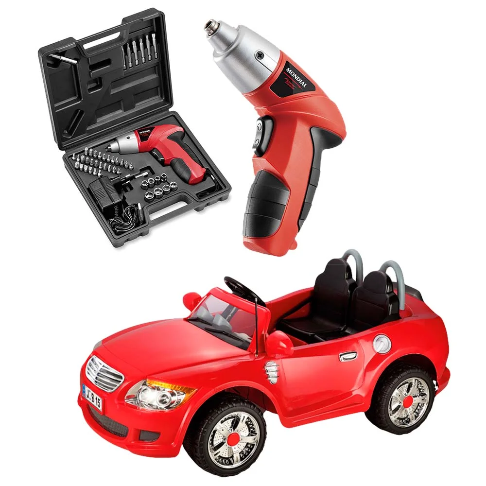 Carro Conversivel 2 crianç B15 Belfix e Parafusadeira Recarregável com Maleta