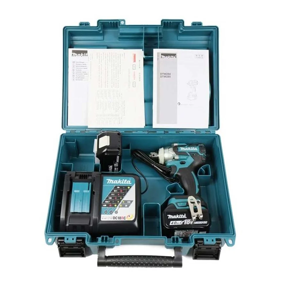 Chave de Impacto à Bateria 1/2 Pol e 2 Baterias 18V DTW285RME Makita Bivolt