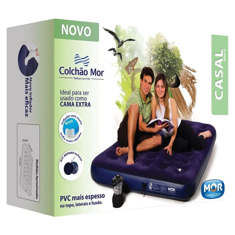 Colchão Inflável Multiuso Casal 009072 Mor Azul