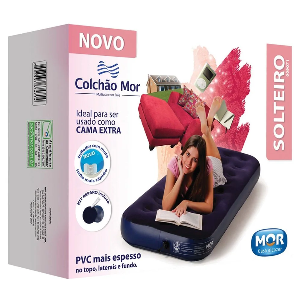 Colchão Inflável Solteiro 009071 Mor Azul