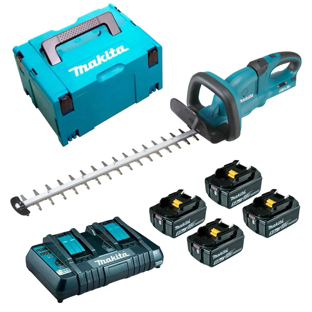 Combo Aparador de Cerca 4Baterias 5AH Carregador e MacPack DUH651Z-KIT127 Makita 110 Volts