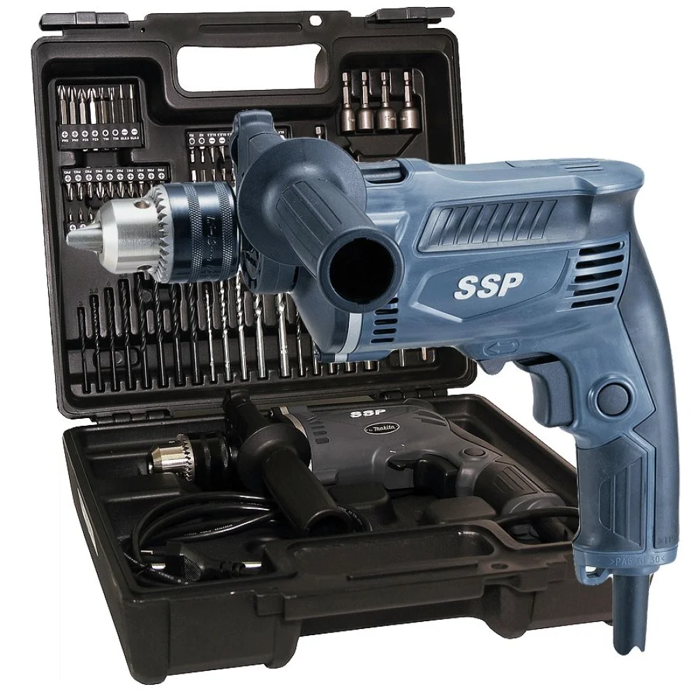 Combo Furadeira de Impacto 13mm 430W e Maleta de Acessórios MHP132X100 Makita