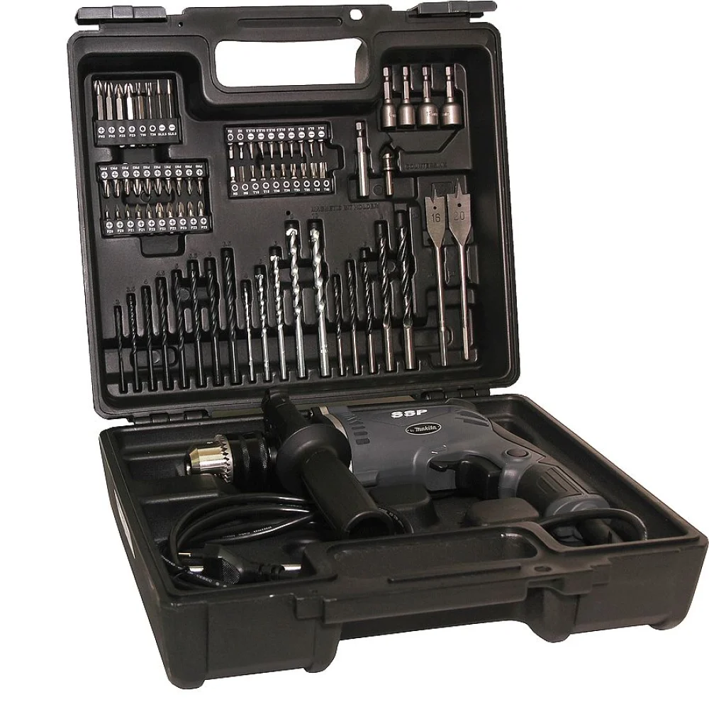 Combo Furadeira de Impacto 13mm 430W e Maleta de Acessórios MHP132X100 Makita