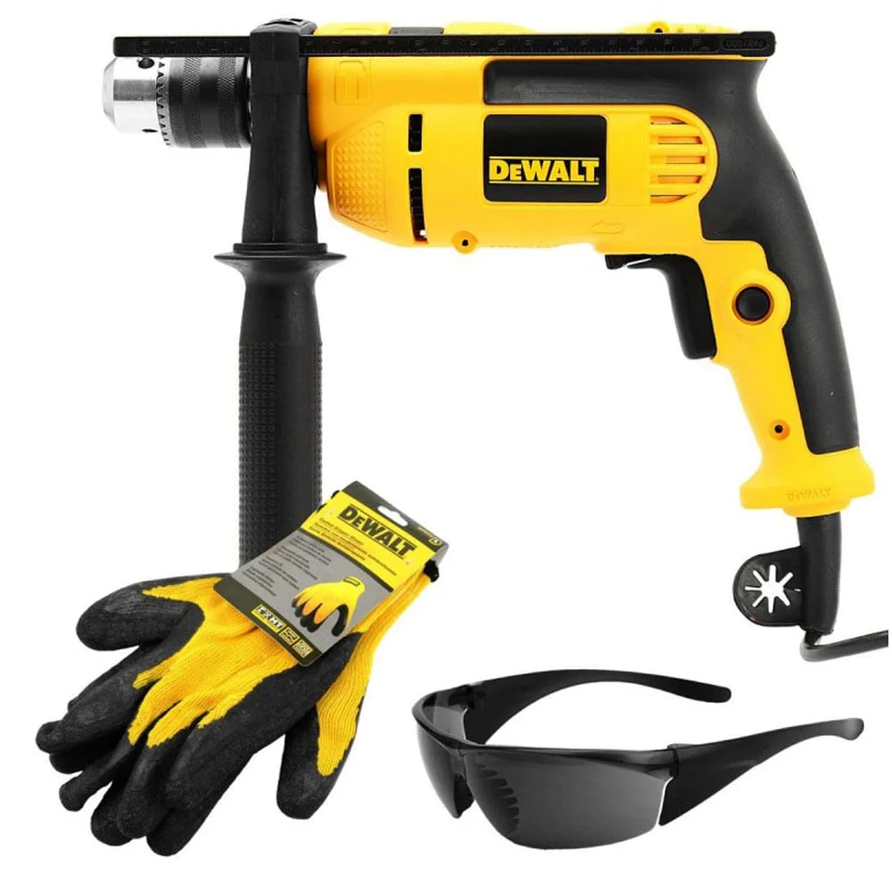 Combo Furadeira de Impacto 13mm 710 Watts e Óculos e Luva de Proteção DWD502SI Dewalt