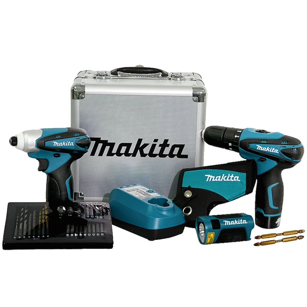 Combo Furadeira e Parafusadeira de Impacto à Bateria 10mm 12V DK1485X Makita