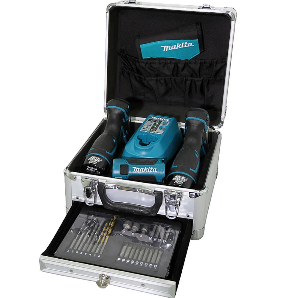 Combo Furadeira e Parafusadeira de Impacto à Bateria 10mm 12V DK1485X Makita