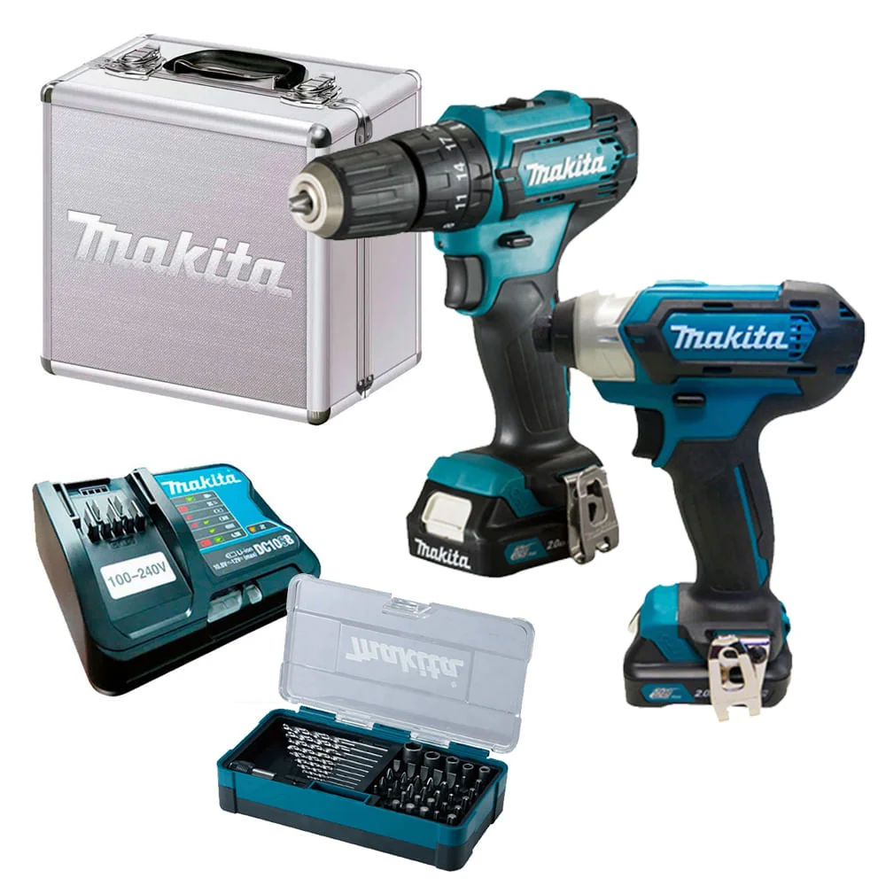 Combo Parafusadeira e Furadeira à Bateria e Conj Bits CLX228SAX P Makita