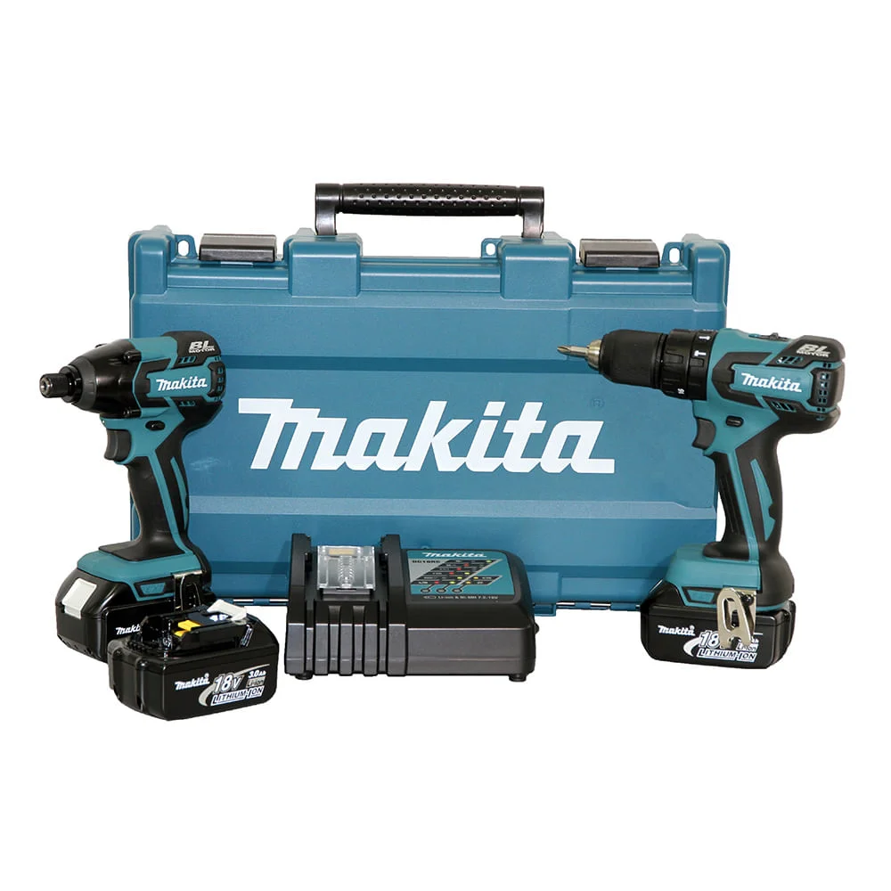 Combo Parafusadeira e Furadeira de Impacto à Bateria 13mm 18V DLX2007X Makita