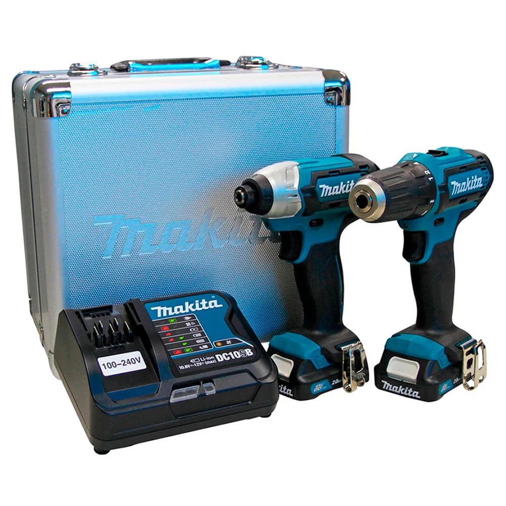 Combo Parafusadeira e Furadeira DF331D e TD110D e Kit de Bits CLX224SAX P Makita