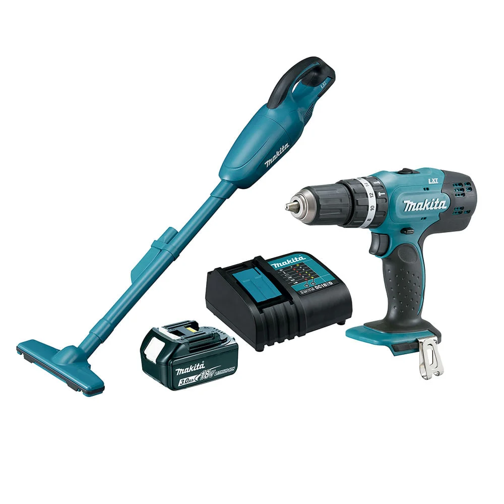 Combo Parafusadeira Furadeira 18V e Aspirador Pó à Bateria KITDHP453 DCL Makita