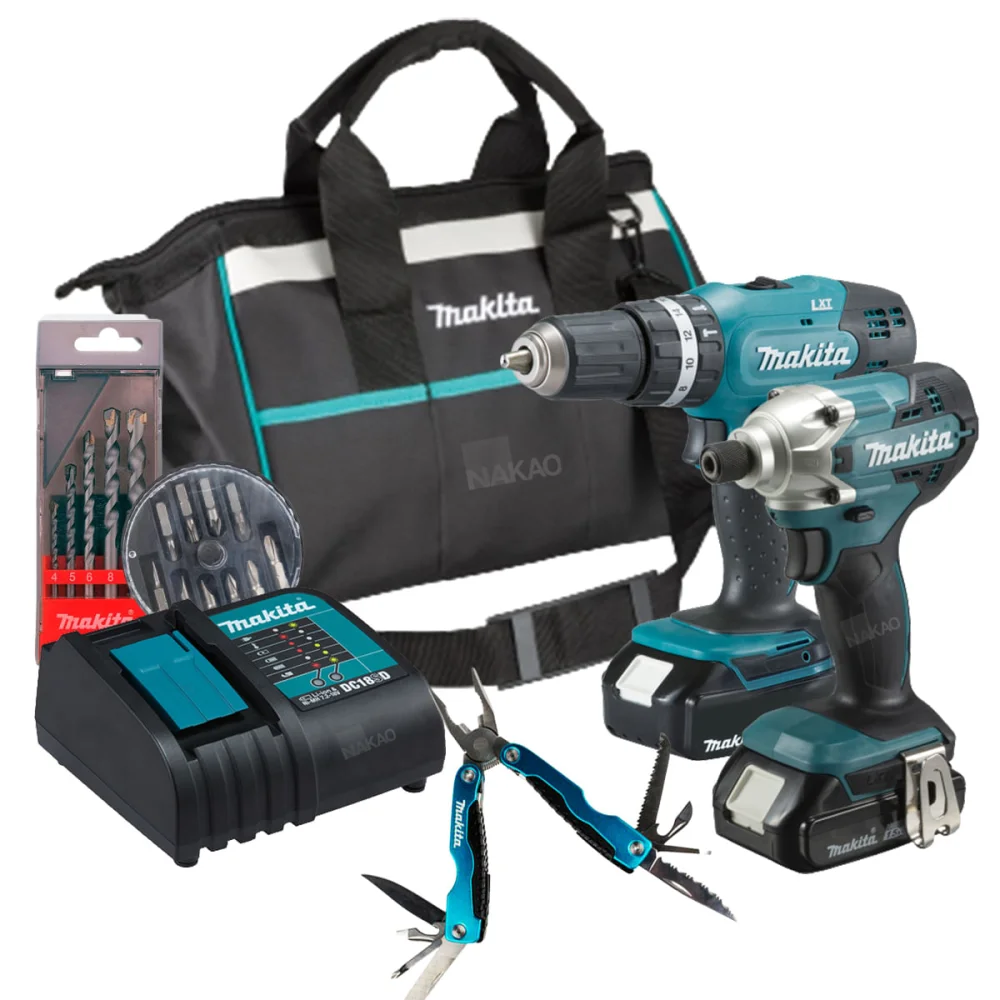 Combo Parafusadeira Furadeira de Impacto à Bateria e Bolsa DLX2336SYX-P Makita