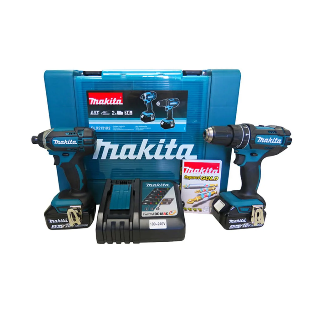 Combo Parafusadeira Furadeira e Parafusadeira Impacto à Bateria DLX2131 Makita