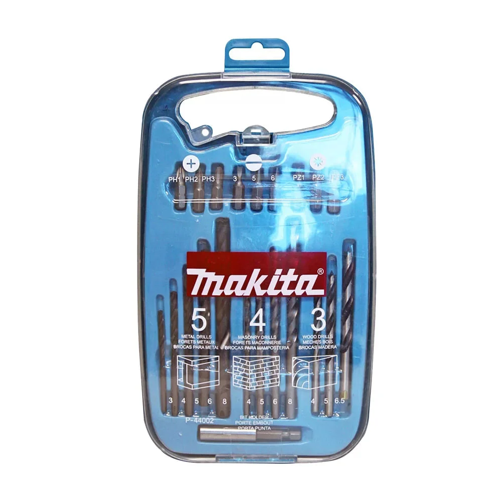 Conjunto Brocas e Pontas com Estojo 22 Peç P-44002 Makita