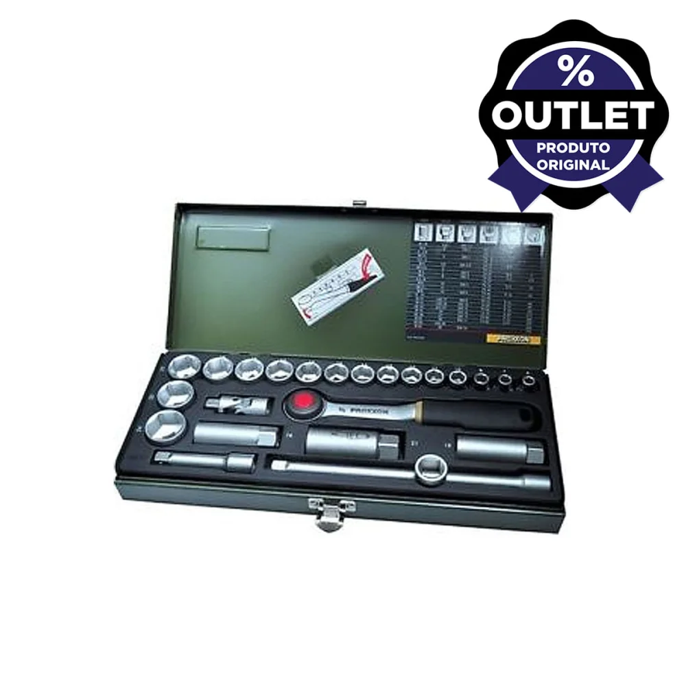 Conjunto Compacto para Soquete de 6-24mm Chaves de 3/8 23110 Proxxon 24Pçs Outlet