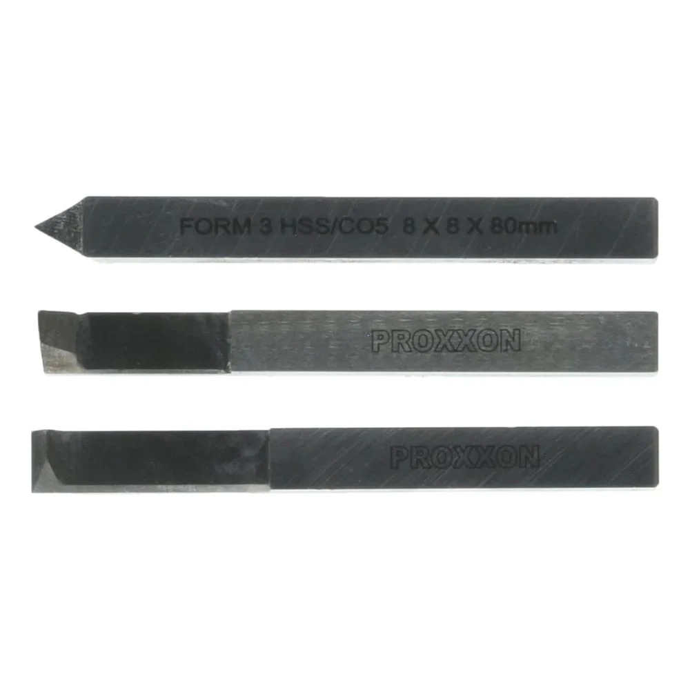 Conjunto de 3 ferros 8 x 8 x 80mm em HSS 24540 Proxxon