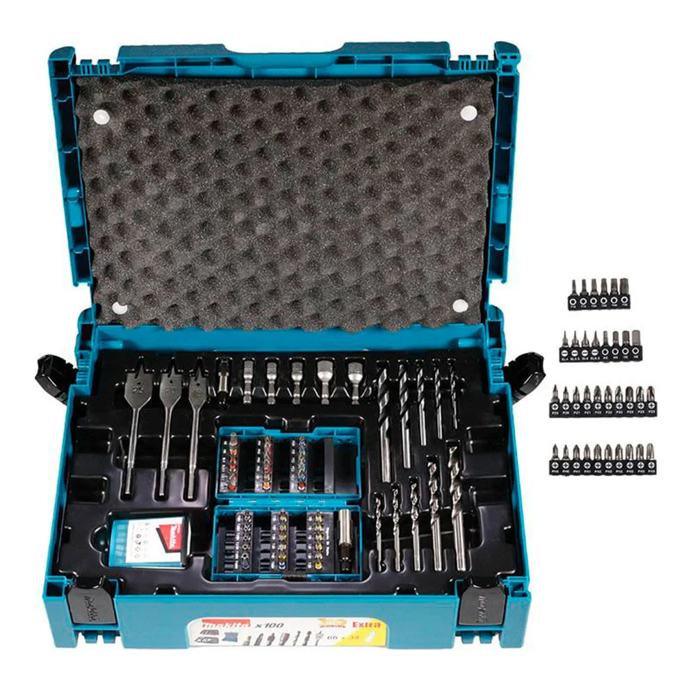 Conjunto de Brocas e Bits Makpac com 100 Peç B-45032 Makita