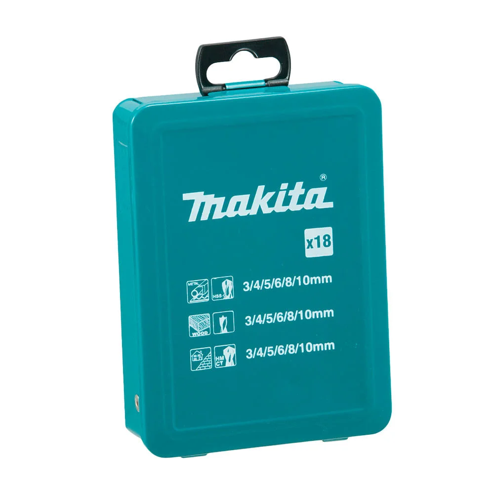 Conjunto de Brocas Madeira e Metal e Alvenaria 18 Peç D-46202 Makita