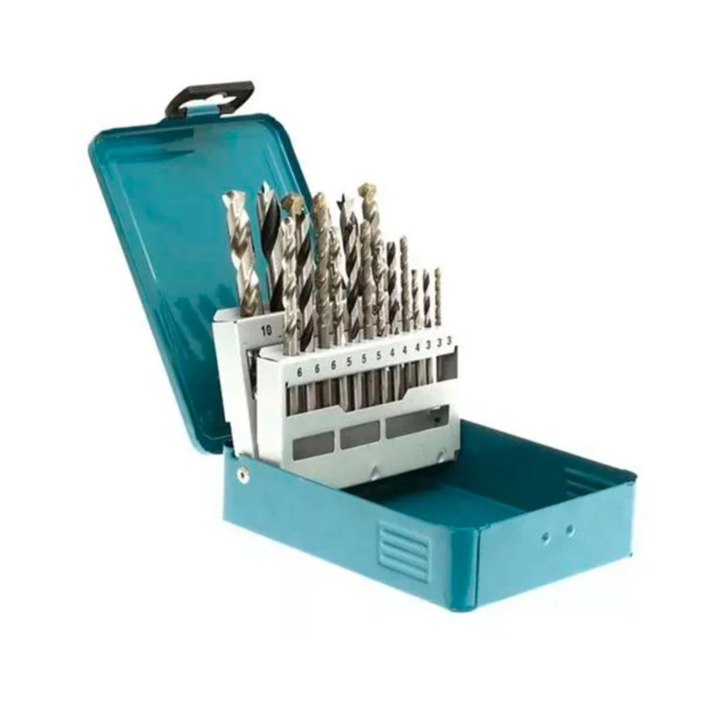 Conjunto de Brocas Madeira e Metal e Alvenaria 18 Peç D-46202 Makita