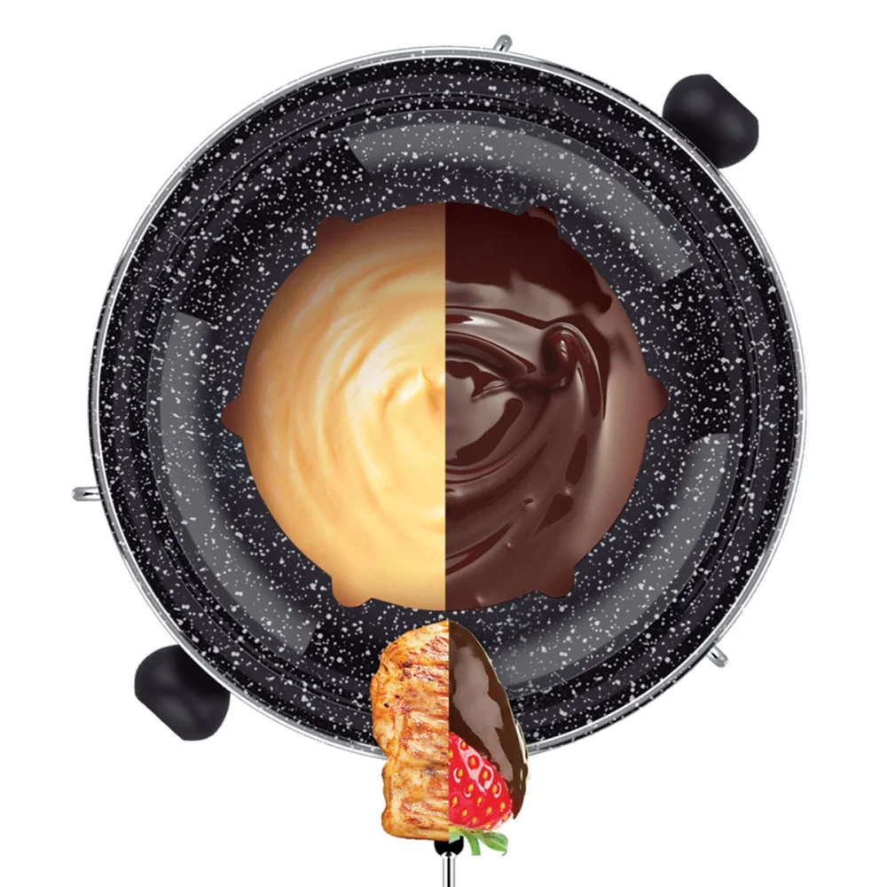 Conjunto de Fondue Médio Caçarola 095 L 10 Peç Colorstone Preto HH7814 Euro