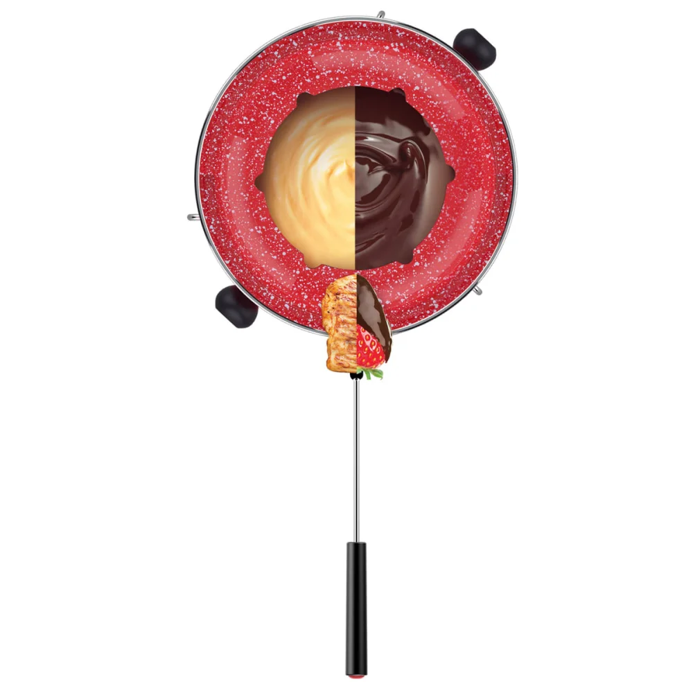Conjunto de Fondue Médio Caçarola 095 L 10 Peç Colorstone Vermelho HH7814 Euro