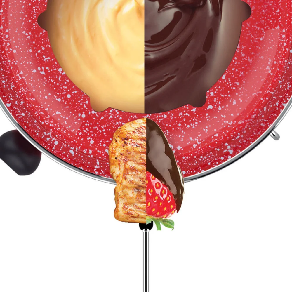 Conjunto de Fondue Pequeno Caçarola 085L 10 Peç Colorstone Vermelho HH7802 Euro