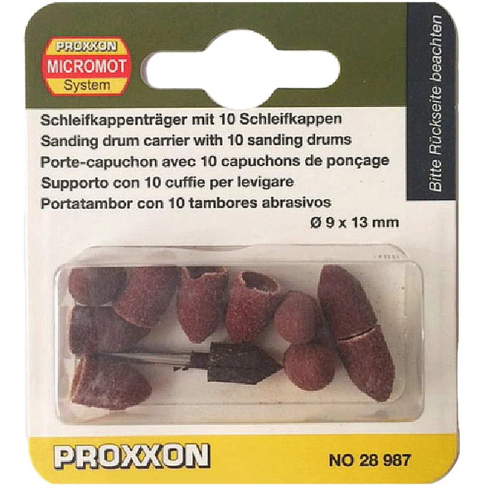 Conjunto de Lixas Cônicas 13x9mm com Suporte 28987 Proxxon 10 Unidades