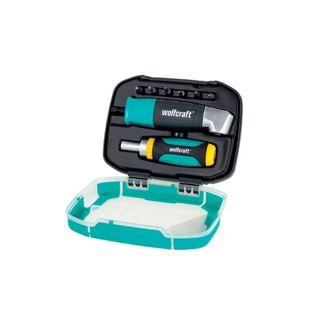 Conjunto de Parafusar Gavetas Manual e Angular e Bits 100100 Wolfcraft