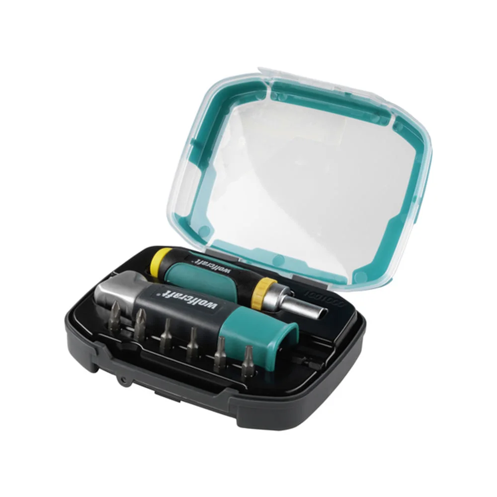 Conjunto de Parafusar Gavetas Manual e Angular e Bits 100100 Wolfcraft