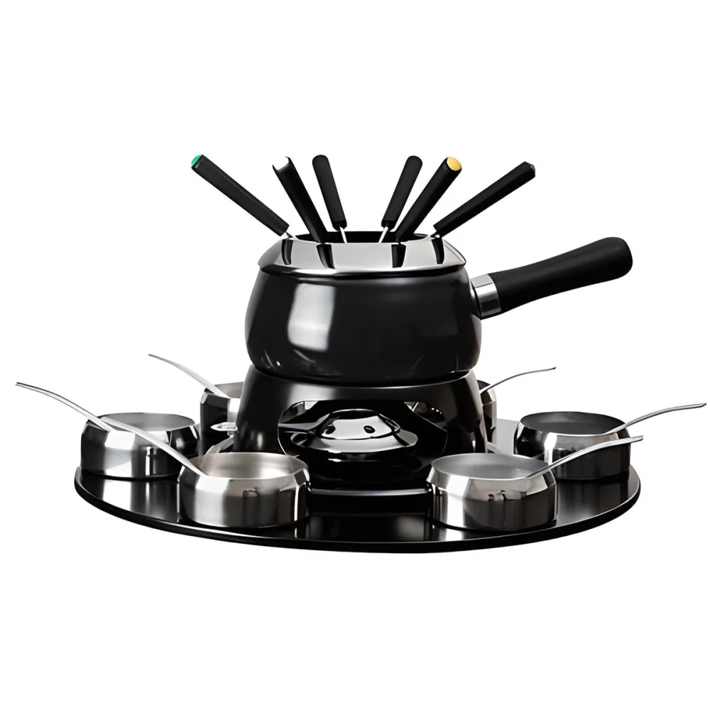 Conjunto Fondue Base Giratória Panela 145L com 23 Peç Preto HH7879A Euro
