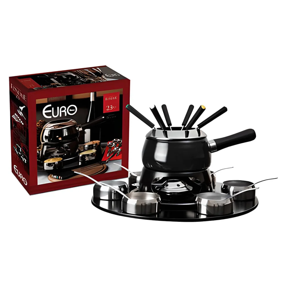 Conjunto Fondue Base Giratória Panela 145L com 23 Peç Preto HH7879A Euro
