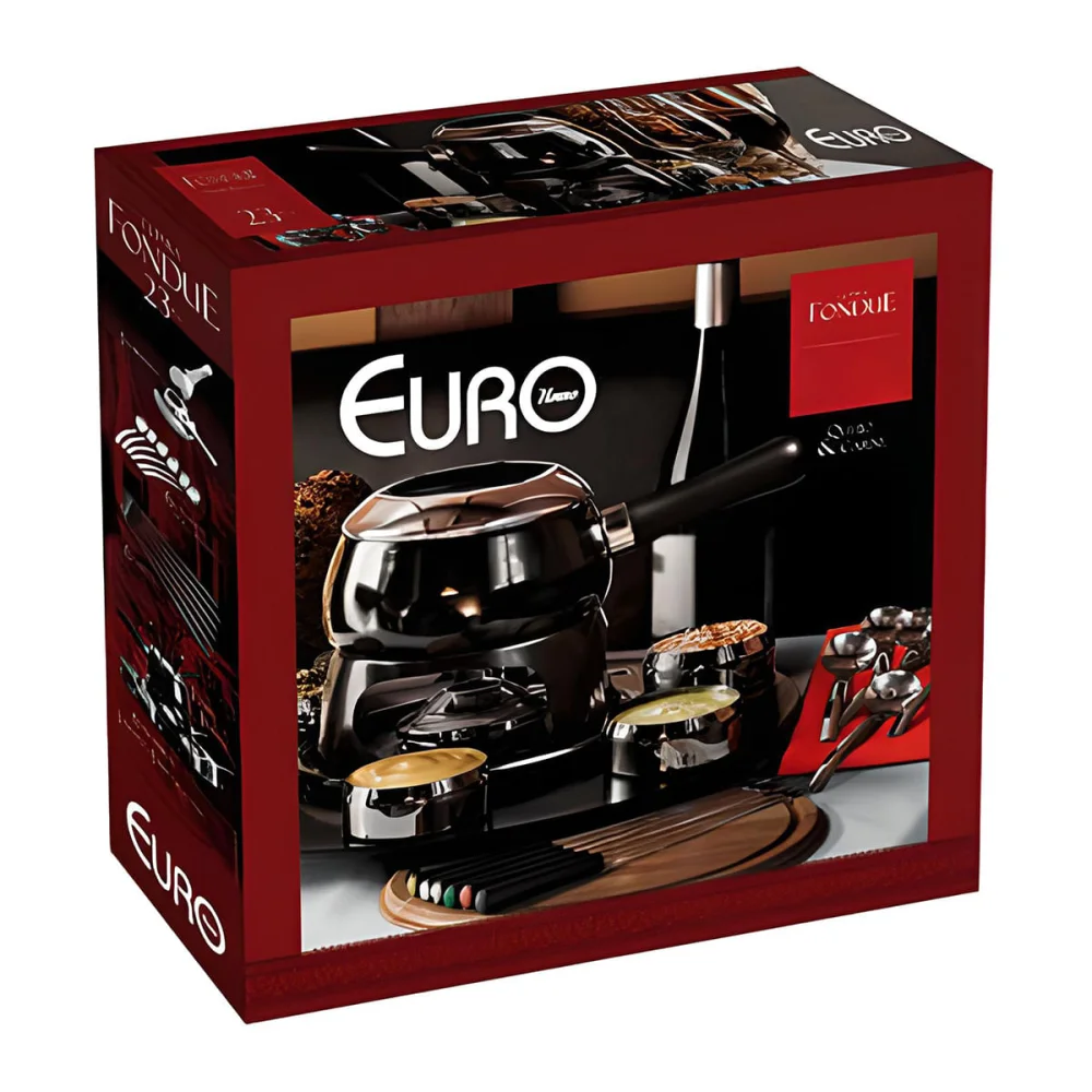 Conjunto Fondue Base Giratória Panela 145L com 23 Peç Preto HH7879A Euro