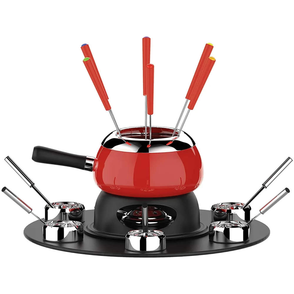 Conjunto Fondue Base Giratória Panela 145L com 23 Peç Vermelho HH7879A Euro