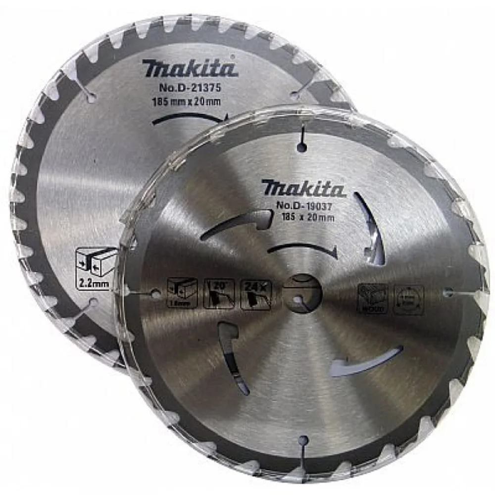 Conjunto Lâminas de Serra 7.1/4 Pol Madeira e Alumínio D-21397 Makita