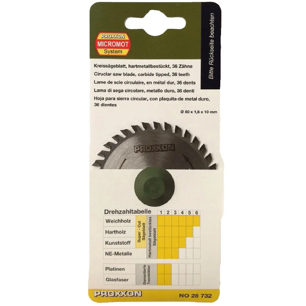 Disco com 36 Dentes em Tungstênio 80mm 28732 Proxxon