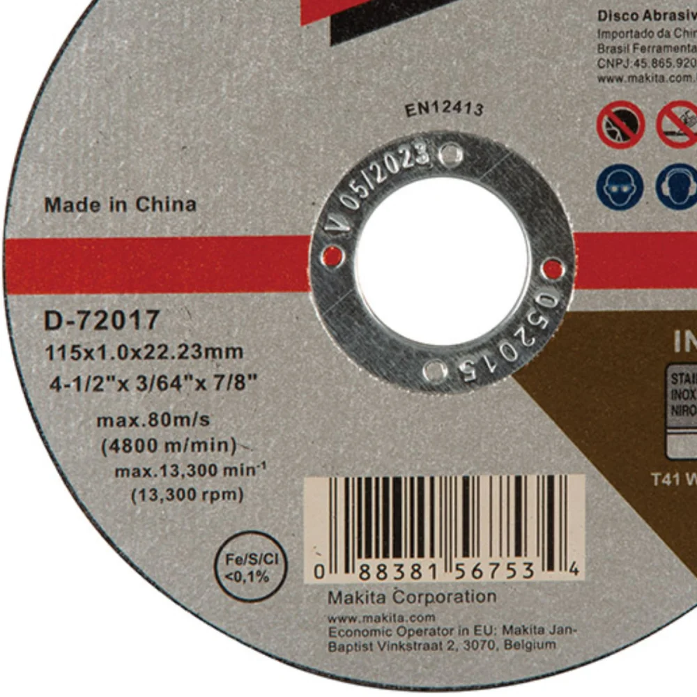 Disco de Corte 115x1x2223mm D-72017-10 Makita