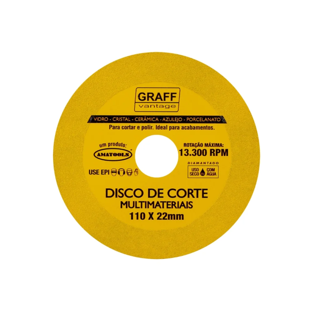 Disco de Corte Diamantado 110x22mm Multimateriais Graff Vantage