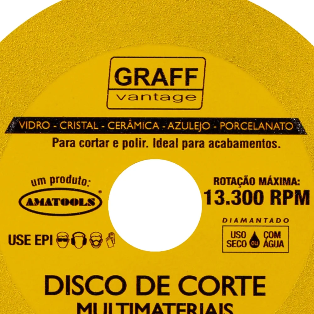 Disco de Corte Diamantado 110x22mm Multimateriais Graff Vantage