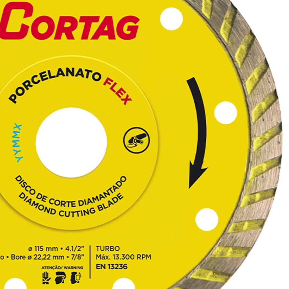 Disco de Corte Diamantado Porcelanato Flex 115x2222mm 61577 Cortag