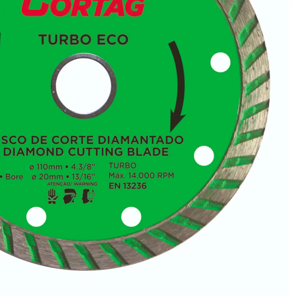 Disco de Corte Diamantado Turbo 110x20mm 60598 Cortag
